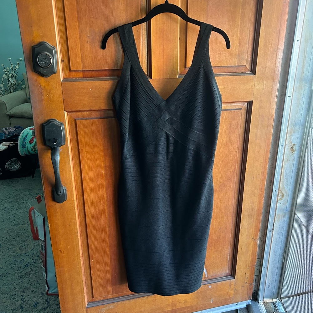 Kardashian Kollection Sleek Black Midi Dress